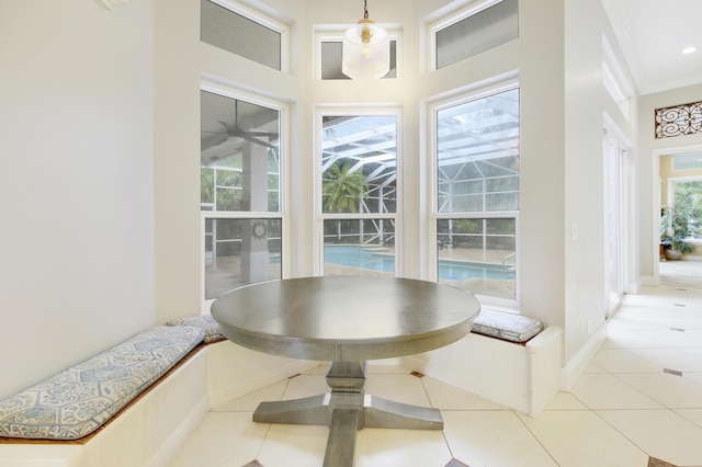 interior space with tile patterned floors and plenty of natural light