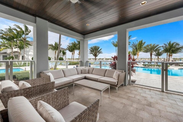 view of patio / terrace featuring an outdoor living space