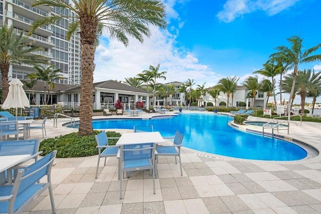 view of pool with a patio area