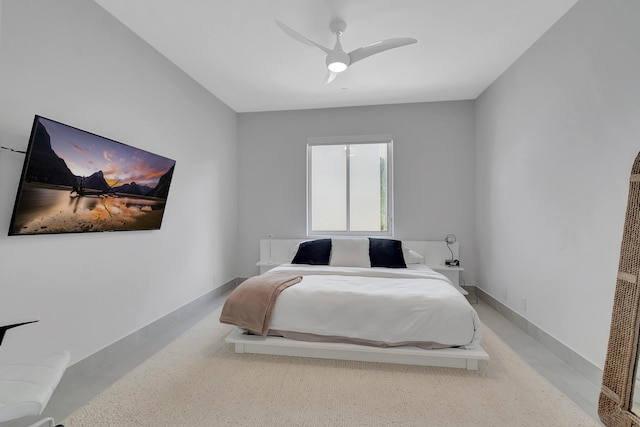 bedroom featuring ceiling fan