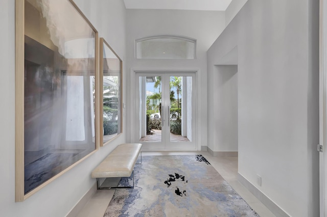 entrance foyer with french doors