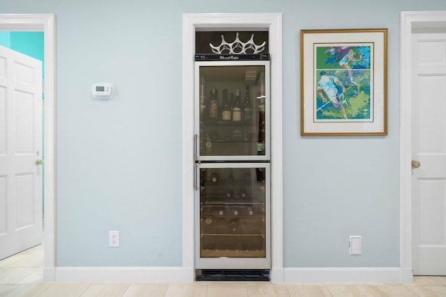 property entrance with wine cooler