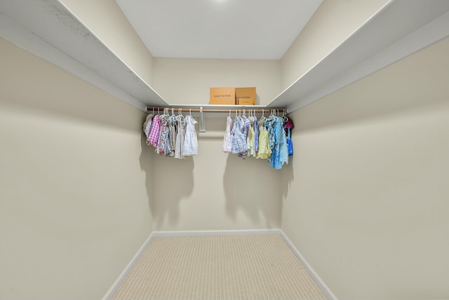 spacious closet with carpet floors