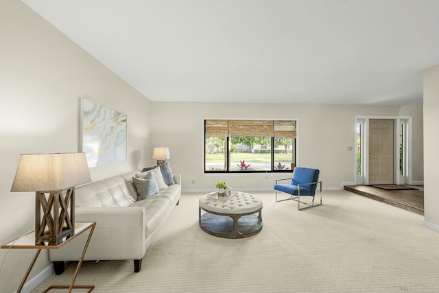 living room with carpet floors