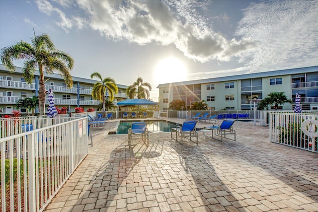 view of pool featuring a patio