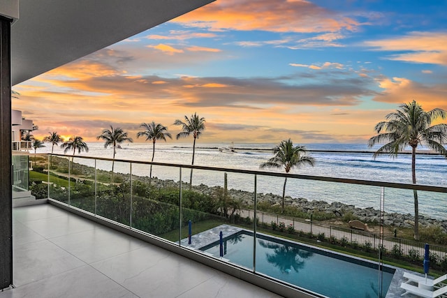 balcony with a water view