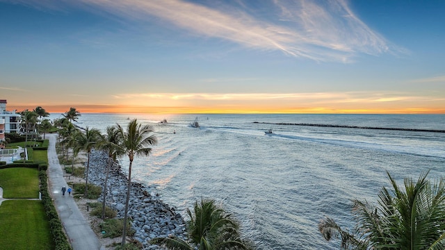 property view of water with a view of the beach