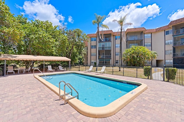 view of pool featuring a patio area