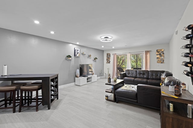 living room featuring light hardwood / wood-style floors