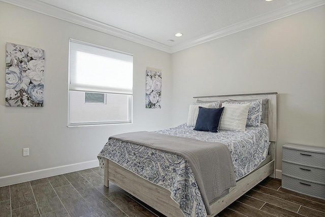 bedroom featuring crown molding