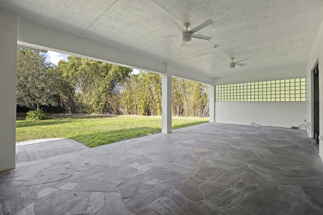 view of patio with ceiling fan