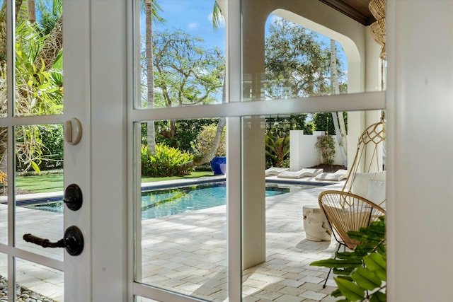 doorway to outside with french doors