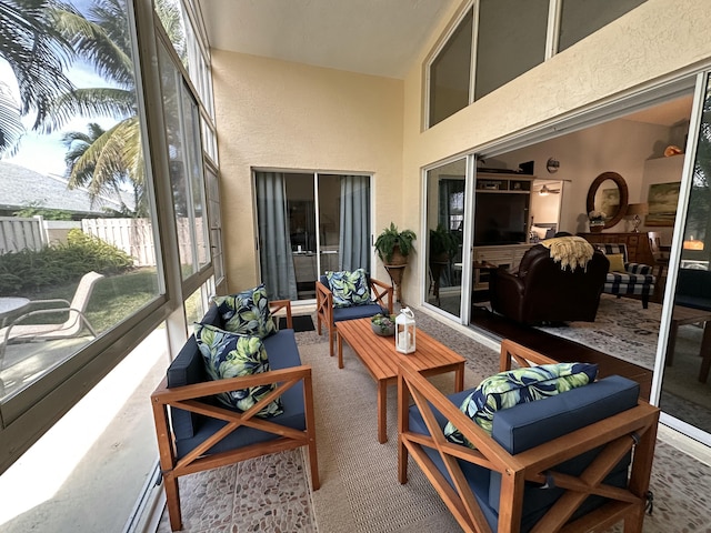 sunroom with plenty of natural light