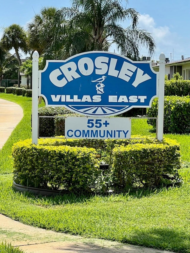 view of community sign