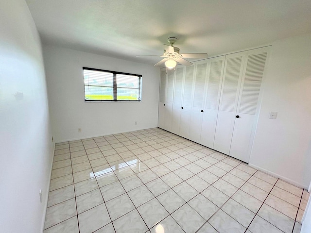 unfurnished bedroom with ceiling fan