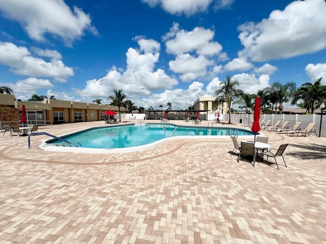 view of pool with a patio area