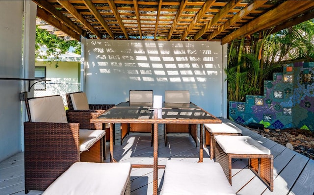 view of patio featuring a pergola