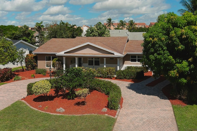 view of single story home