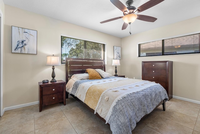 bedroom with ceiling fan