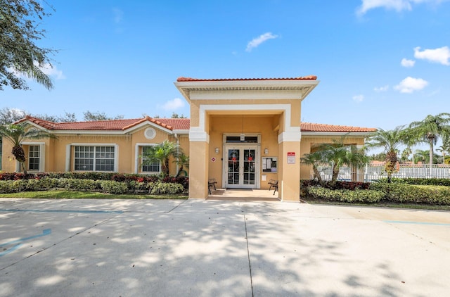 exterior space featuring french doors