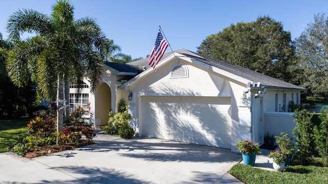 view of front of house with a garage