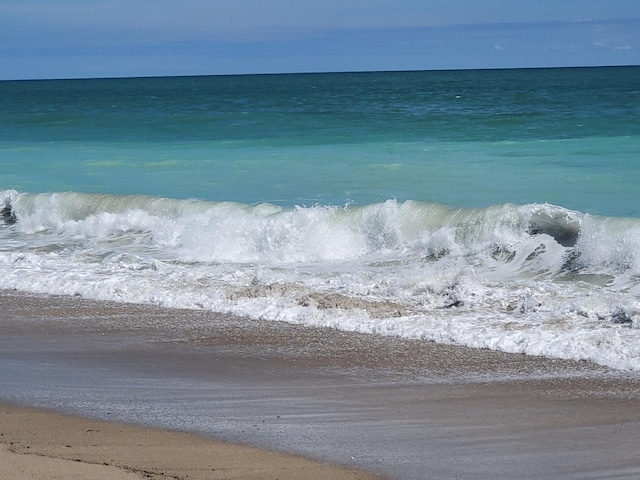 property view of water with a beach view