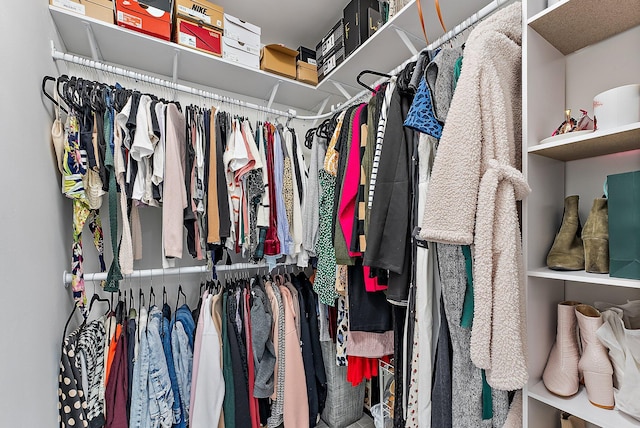 spacious closet with carpet flooring