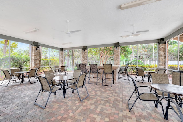 view of patio with ceiling fan