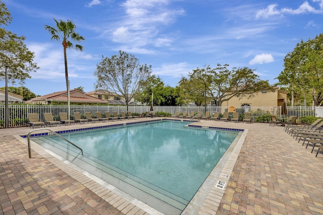 view of pool featuring a patio area