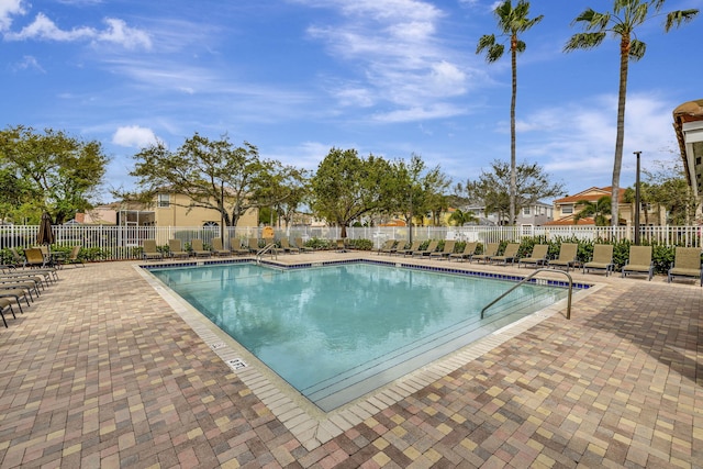 view of pool featuring a patio