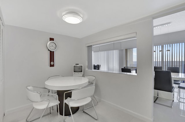 view of tiled dining area