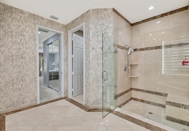 bathroom with walk in shower