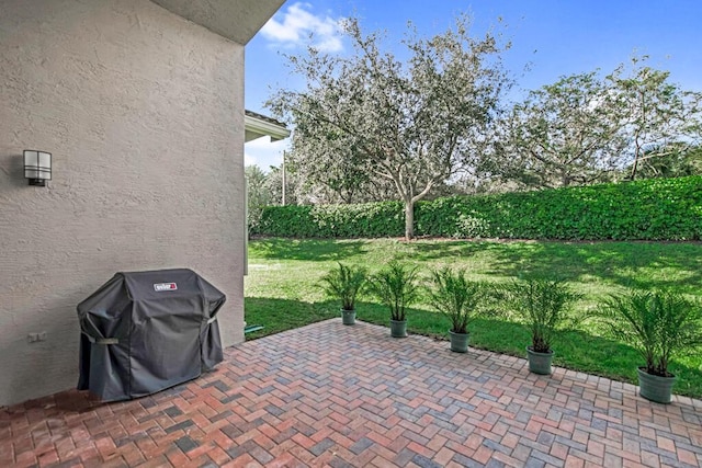 view of patio featuring grilling area