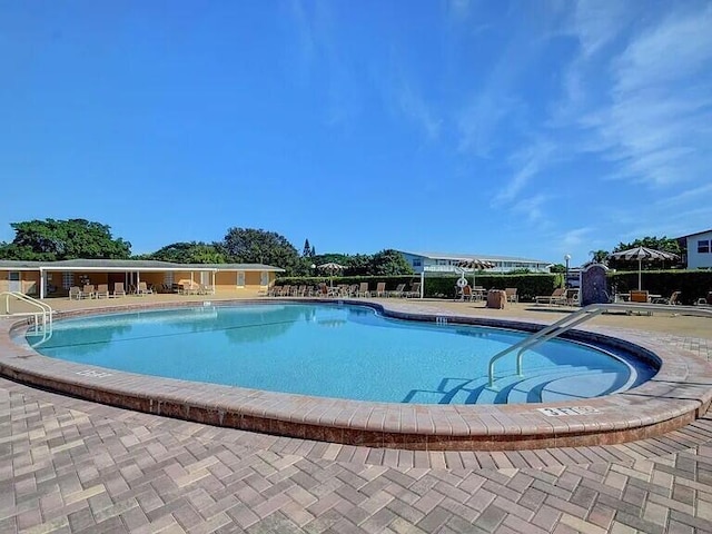 view of pool with a patio area