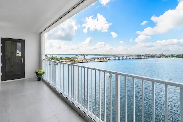 balcony with a water view