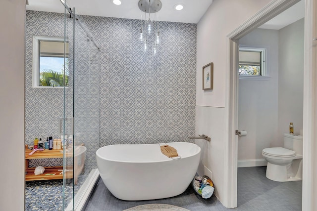 bathroom featuring a bathing tub and toilet