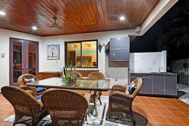 view of patio featuring french doors