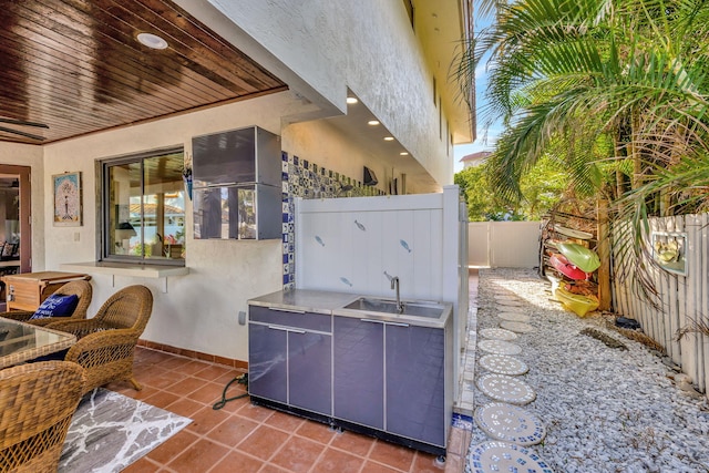 view of patio with sink