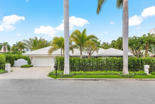 view of front of house with a garage