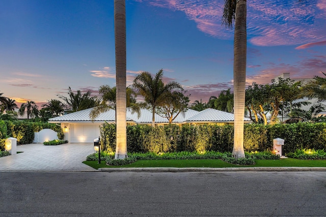 view of front of house with a garage