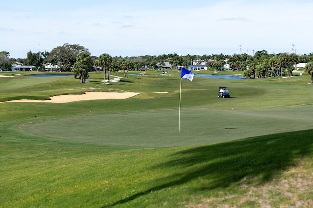 view of property's community featuring a lawn