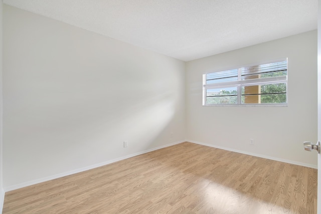 empty room with light wood-type flooring