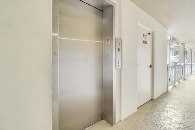 hall featuring elevator