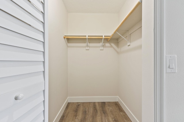 spacious closet featuring hardwood / wood-style floors