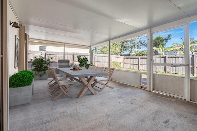 view of unfurnished sunroom