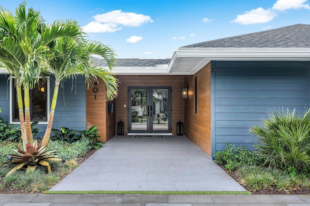 doorway to property with french doors