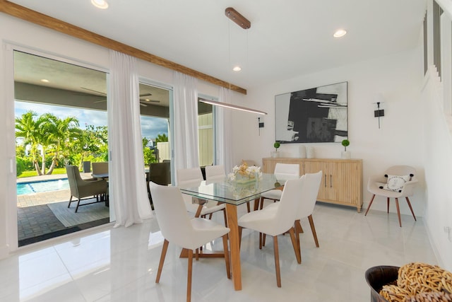 view of tiled dining area