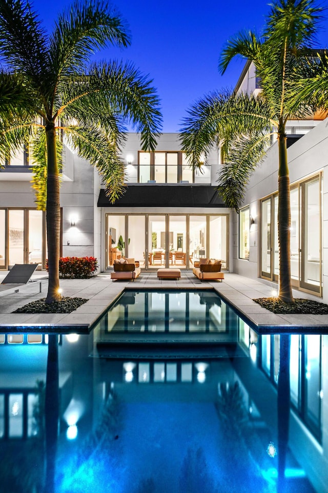 view of pool featuring an outdoor living space