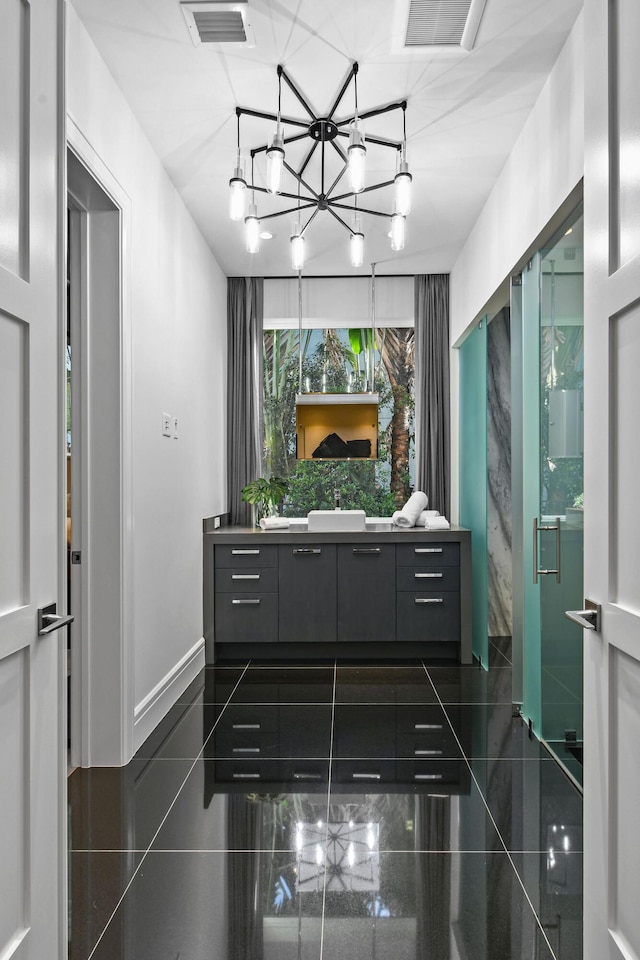 bathroom featuring walk in shower