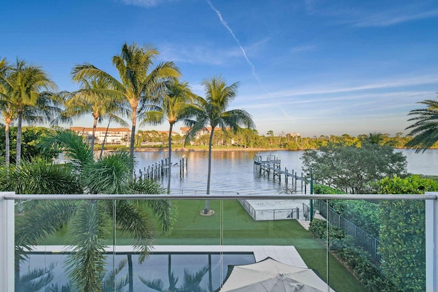 exterior space with a boat dock